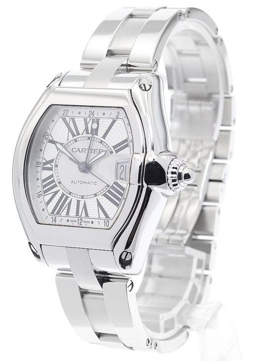 CARTIER Roadster XL W62032X6 GMT Silver Dial Automatic Men\'s Watch_906387 main image 5
